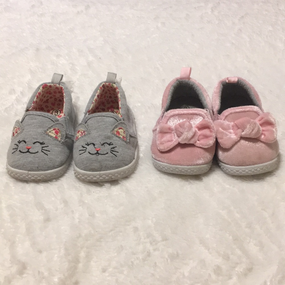 3/$10 Set of Two Toddler Girl Slip-Ons Size 3